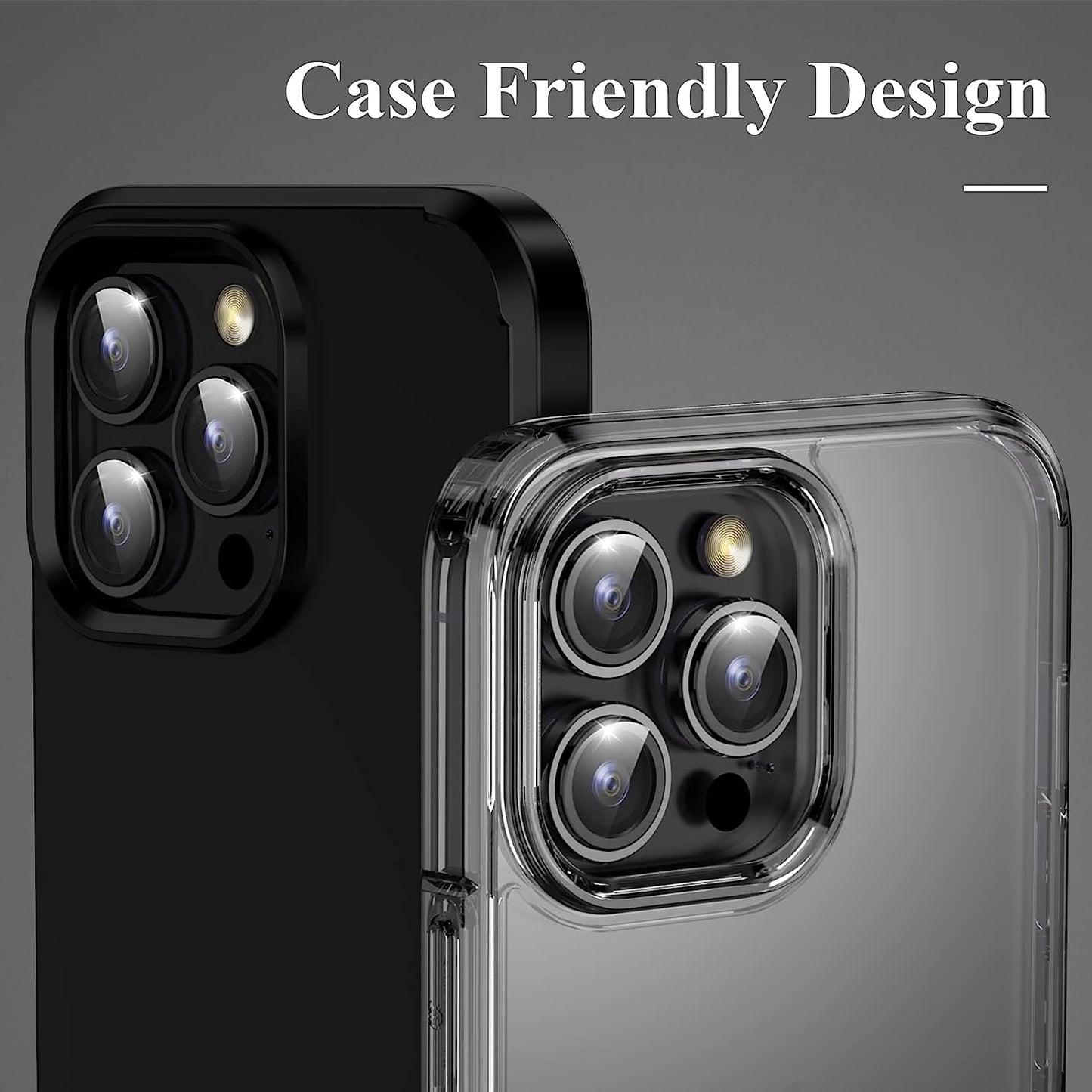 For iPhone 15 Pro / 15 Pro Max Camera Lens Protector Set CD Vein Metal Individual Ring Tempered Glass Lens Film