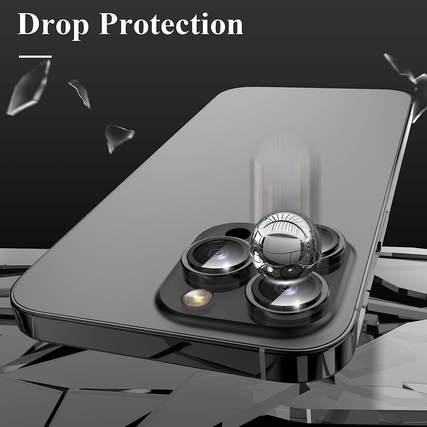 For iPhone 15 Pro / 15 Pro Max Camera Lens Protector Set CD Vein Metal Individual Ring Tempered Glass Lens Film