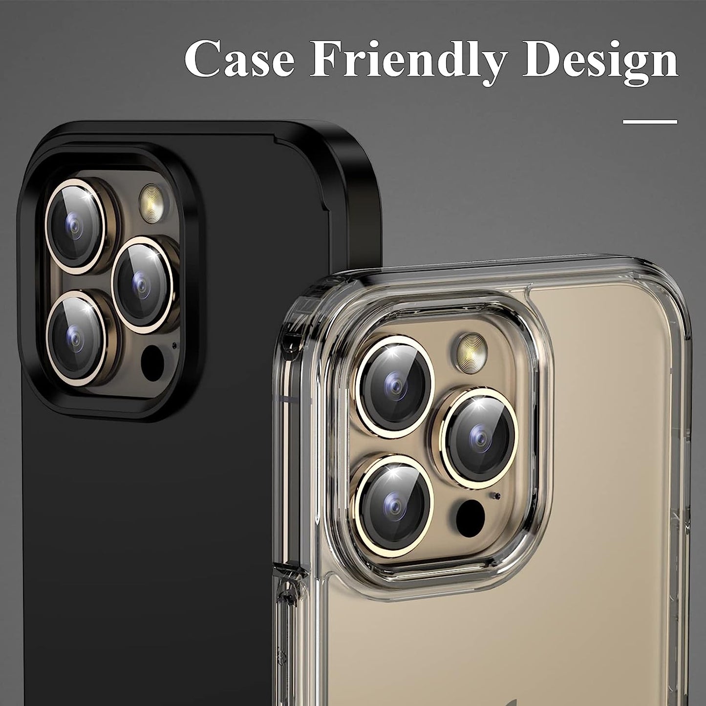 For iPhone 15 Pro / 15 Pro Max Camera Lens Protector Set CD Vein Metal Individual Ring Tempered Glass Lens Film