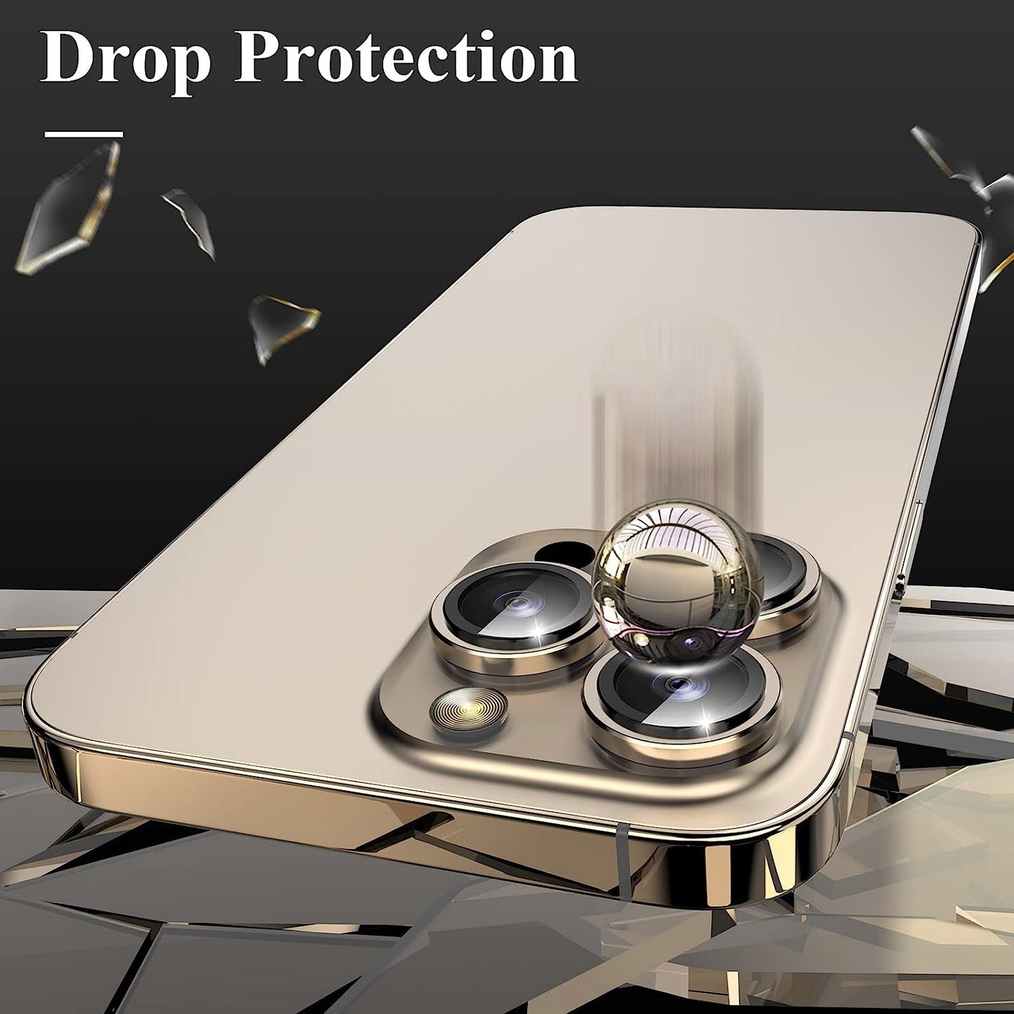 For iPhone 15 Pro / 15 Pro Max Camera Lens Protector Set CD Vein Metal Individual Ring Tempered Glass Lens Film