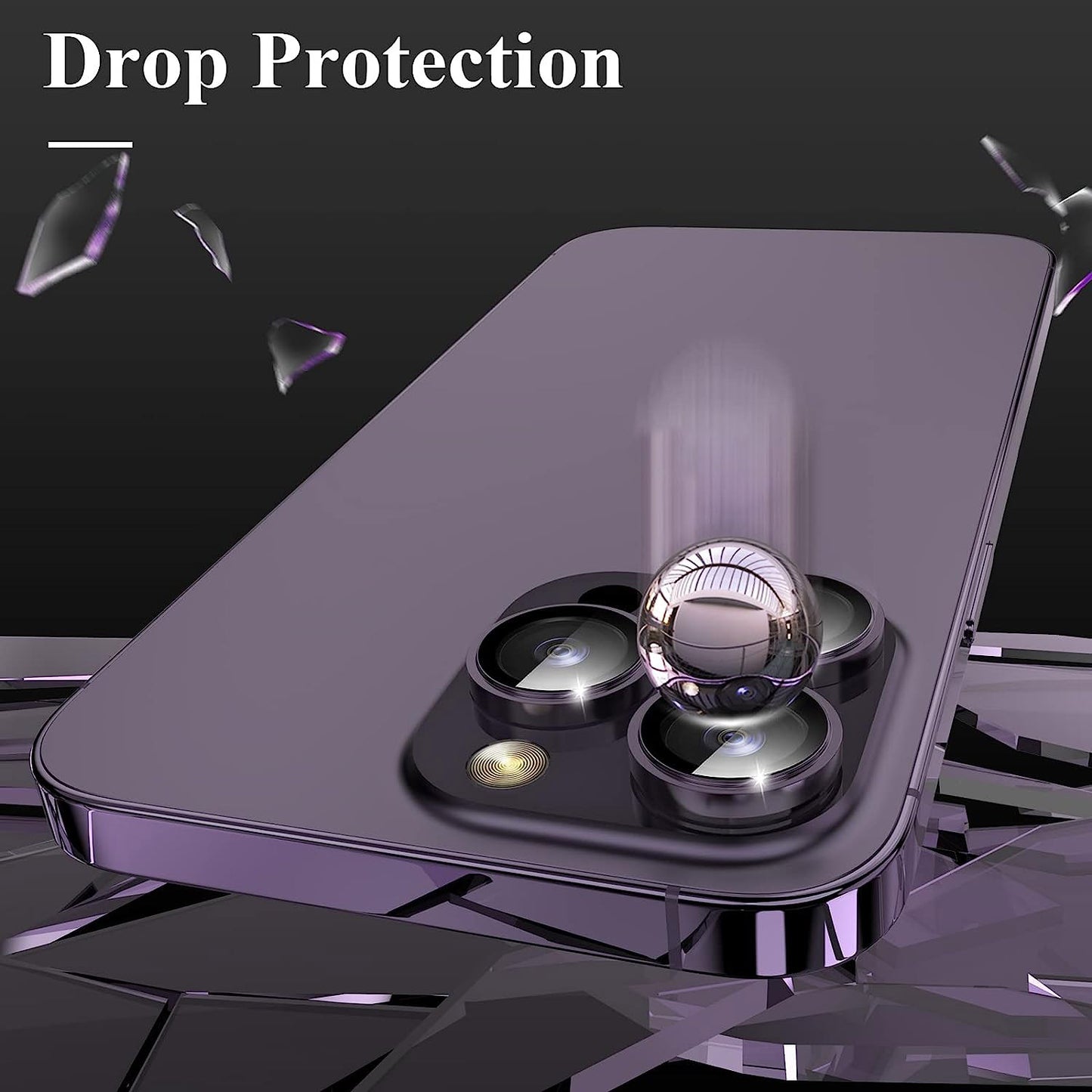 For iPhone 15 Pro / 15 Pro Max Camera Lens Protector Set CD Vein Metal Individual Ring Tempered Glass Lens Film