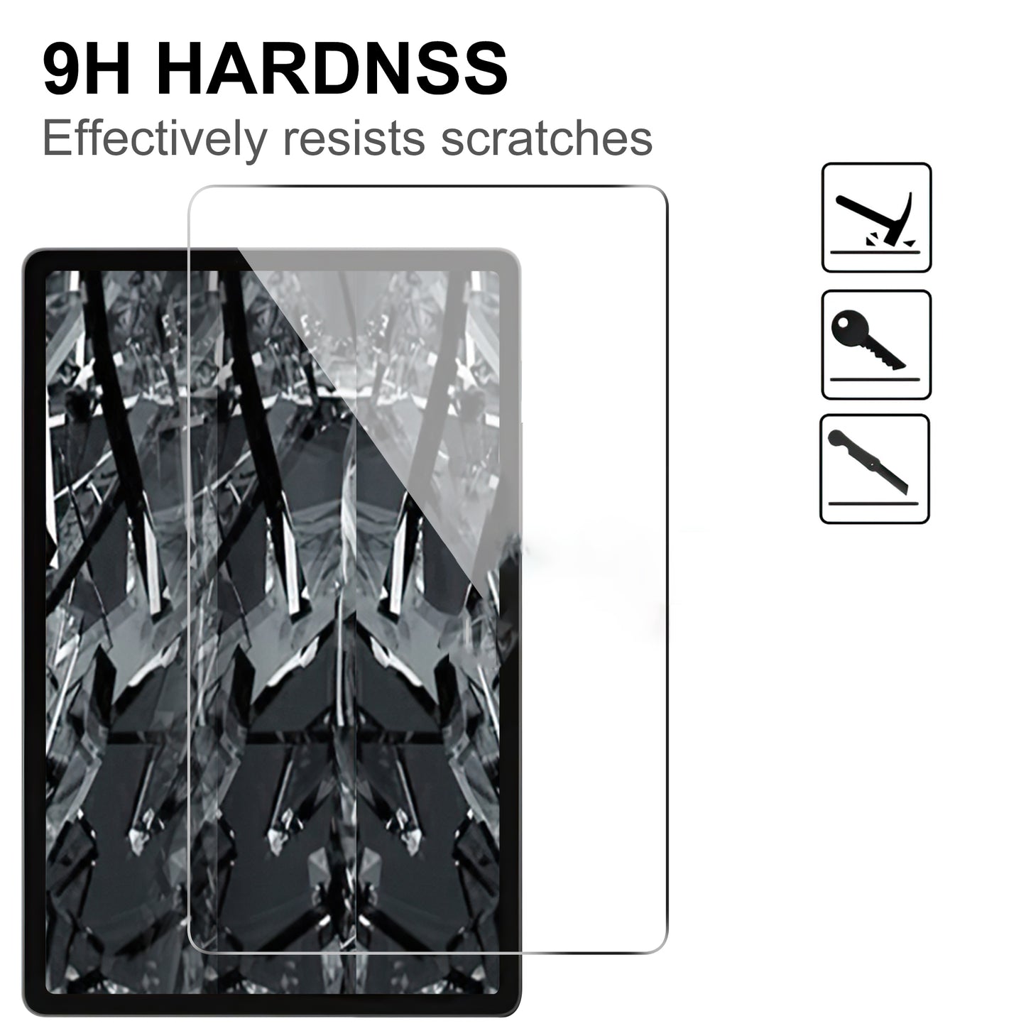 For Samsung Galaxy Tab S9+ / Tab S8+ / Tab S7 FE Arc Edge Tempered Glass Screen Film Tablet Screen Protector