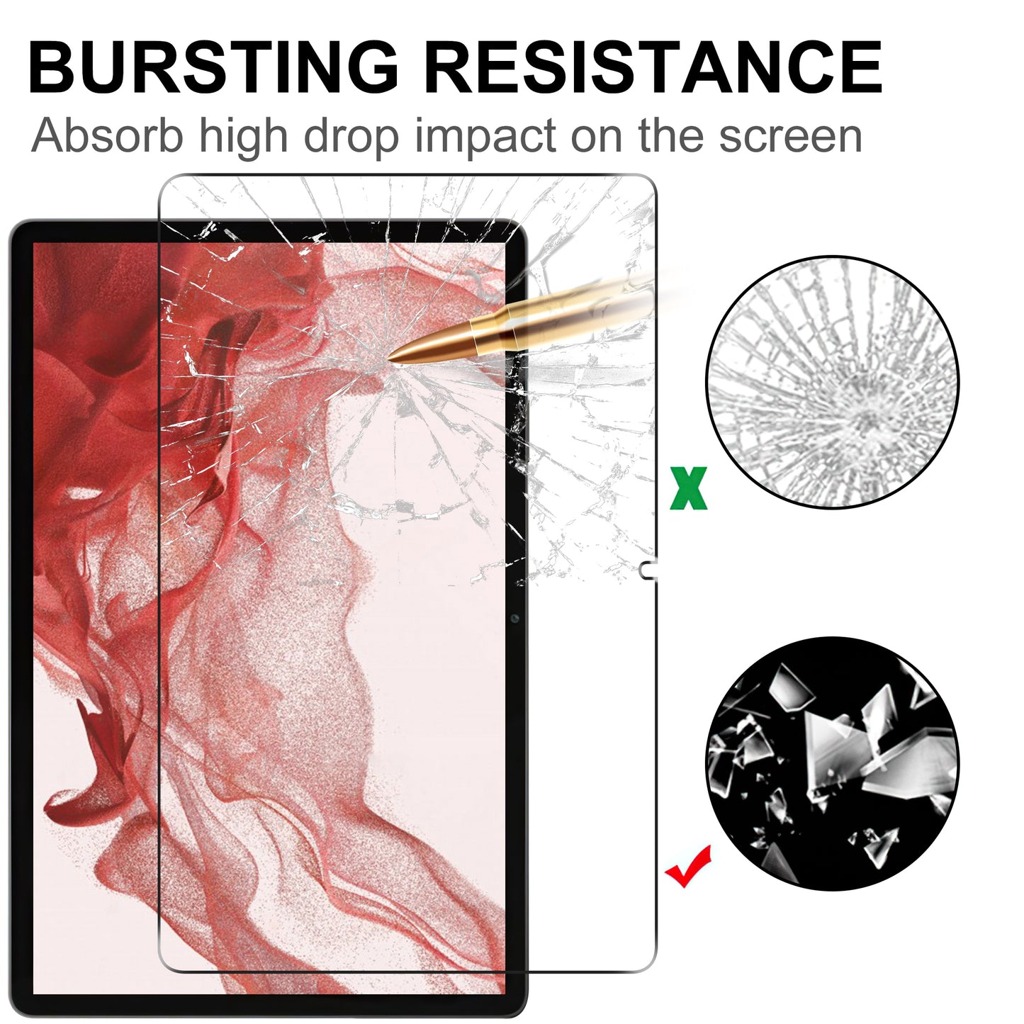 For Samsung Galaxy Tab S9+ / Tab S8+ / Tab S7 FE Arc Edge Tempered Glass Screen Film Tablet Screen Protector