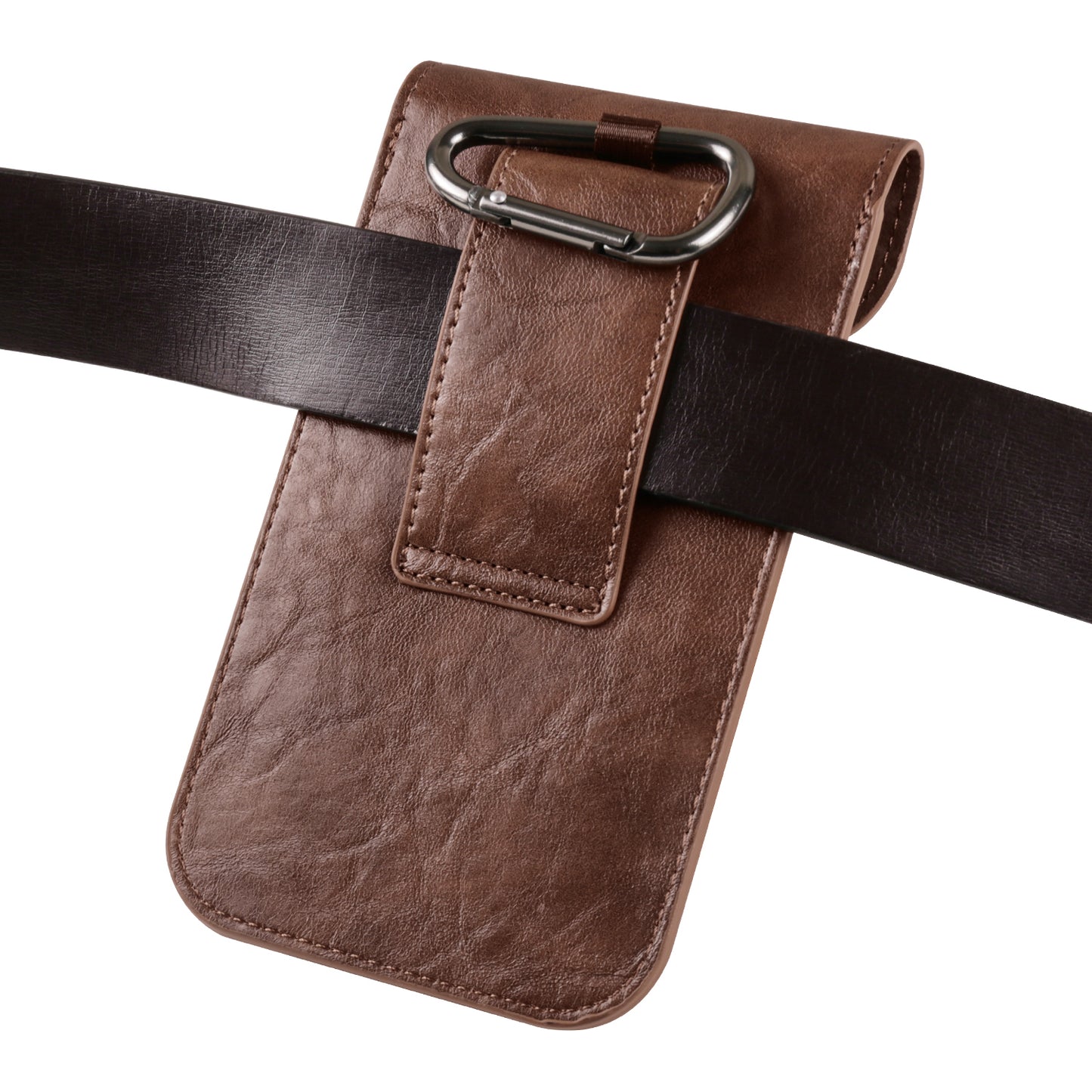 6.1-inch Vertical Phone Waist Bag PU Leather Belt Holster Universal Phone Pouch