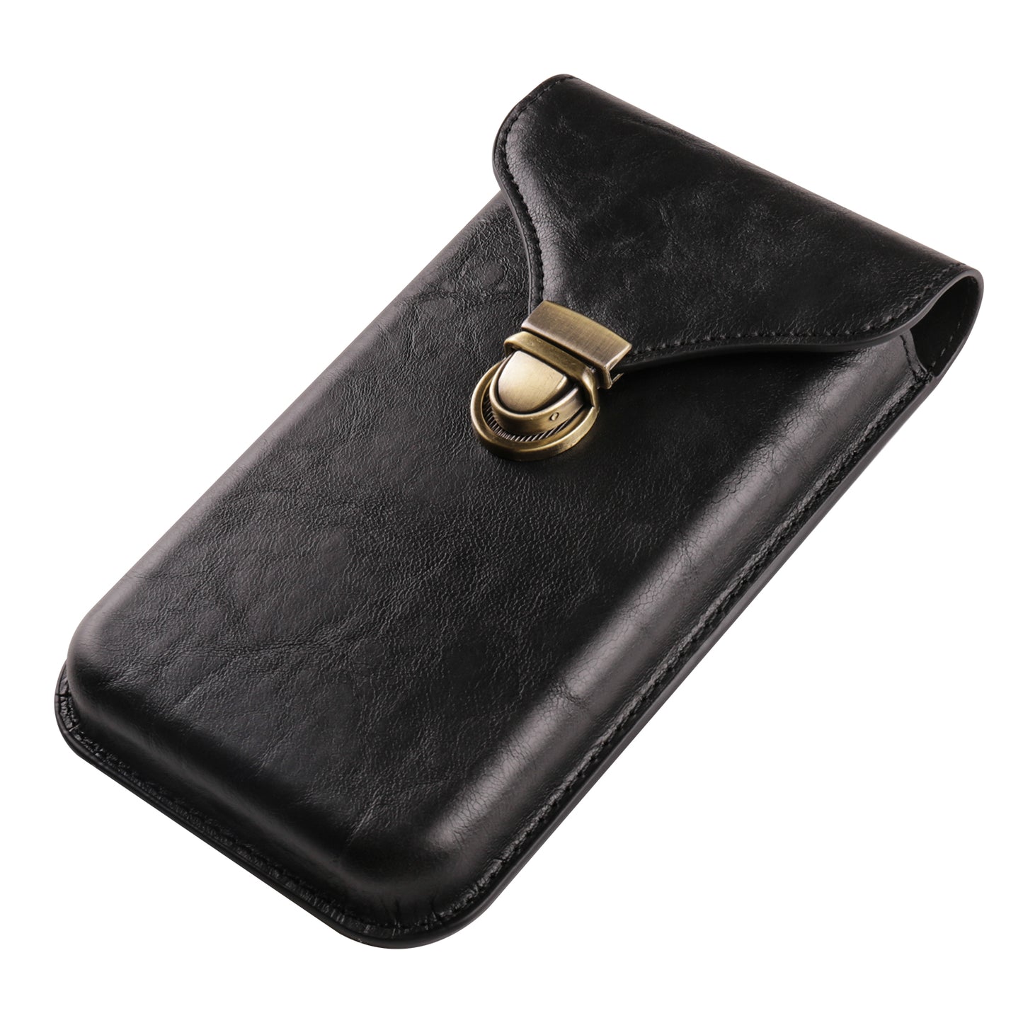 6.7-inch Universal Phone Case Card Holder PU Leather Waist Belt Holster Vertical Phone Pouch