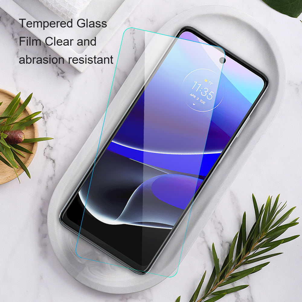 AMORUS For Motorola Moto G54 5G High Aluminum-silicon Glass Screen Protector 2.5D Arc Edge Screen Film