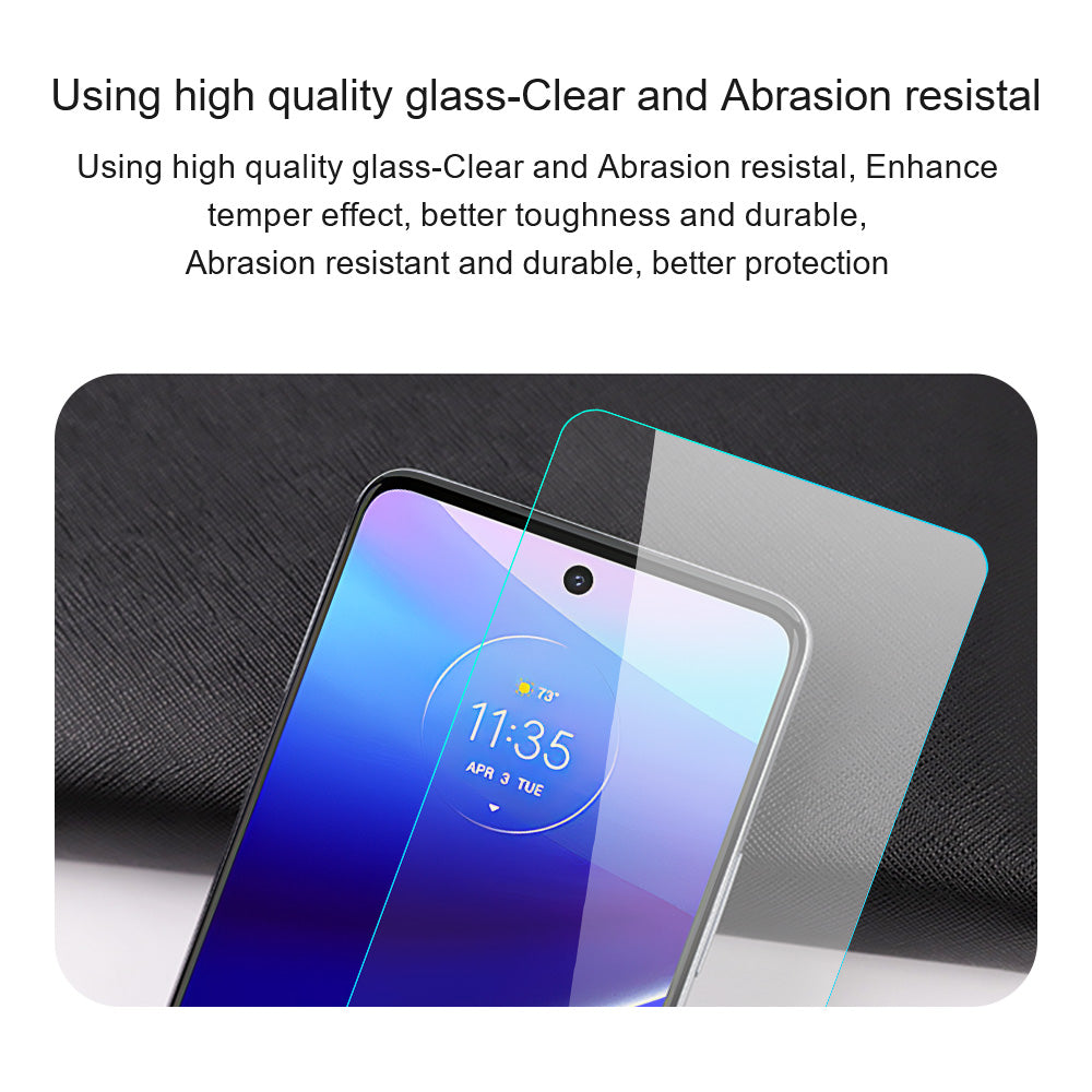 AMORUS For Motorola Moto G54 5G High Aluminum-silicon Glass Screen Protector 2.5D Arc Edge Screen Film