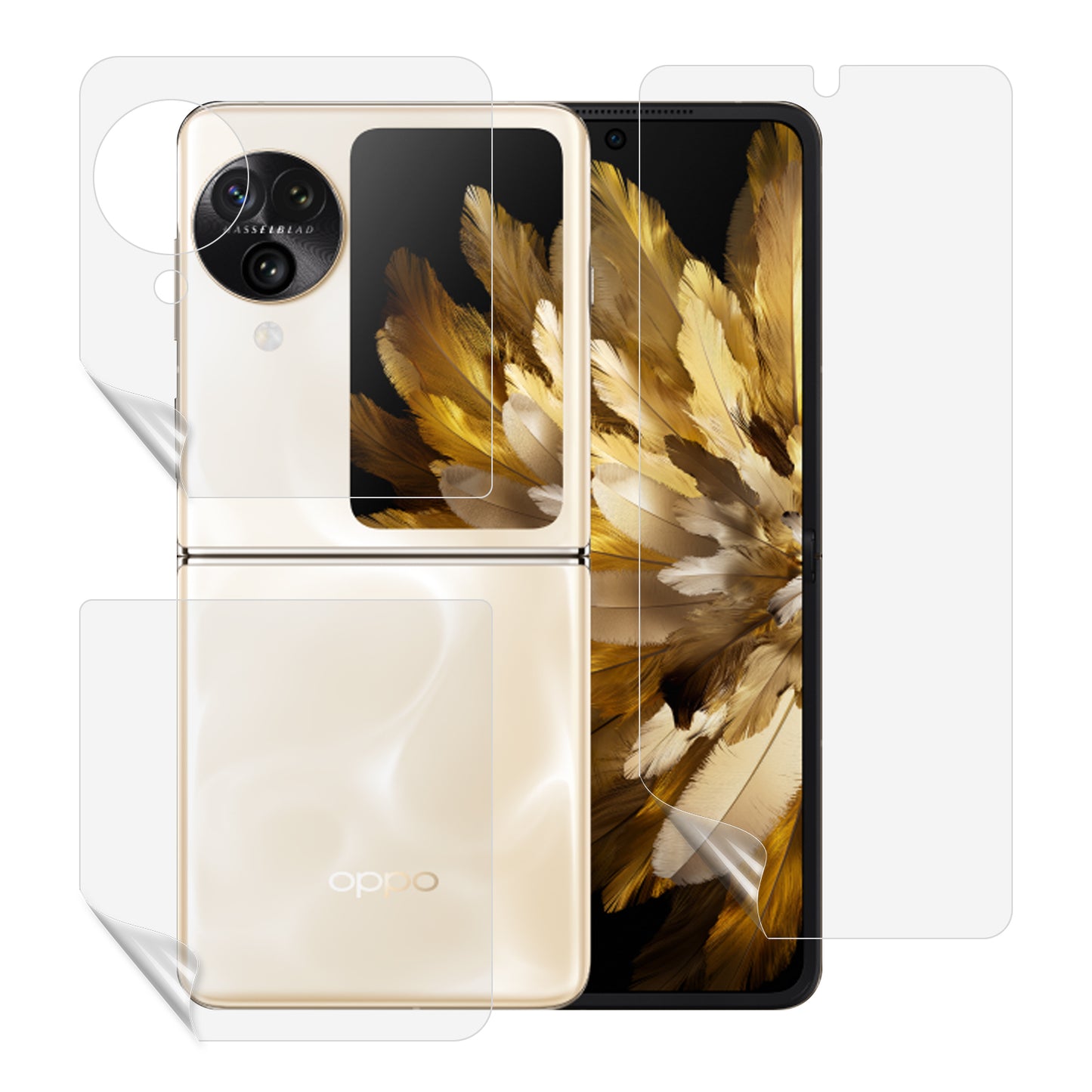 For Oppo Find N3 Flip 5G 1 Set Front Full Screen Protector + Back Film TPU+PET Hydrogel Film