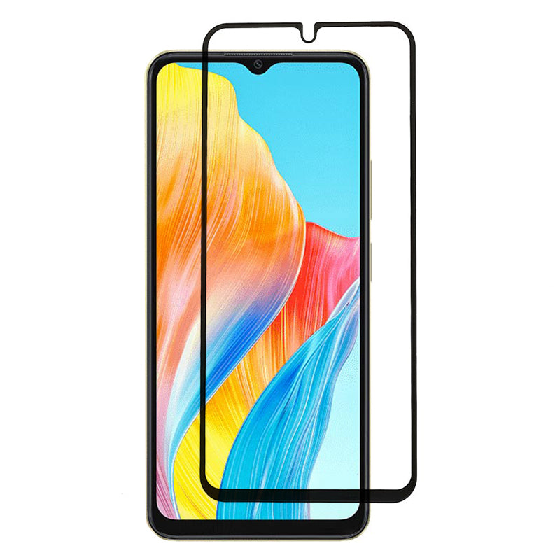 For Oppo A38 4G / A9 (2020) Black Edge Tempered Glass Film Silk Printing Full Glue Full Screen Protector