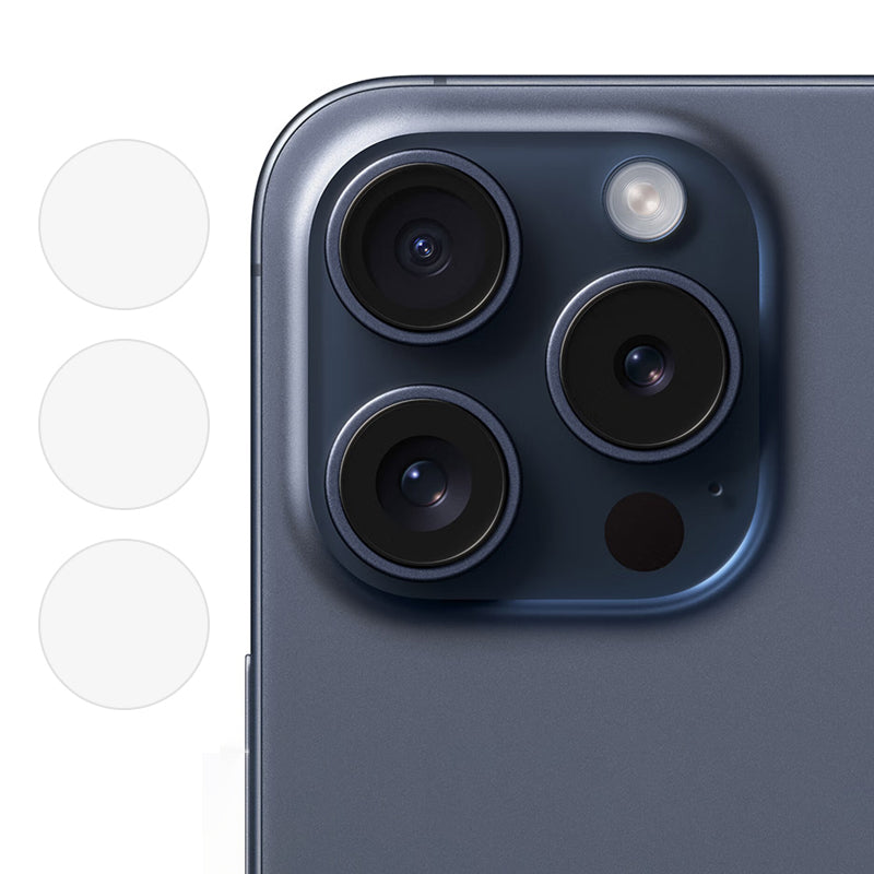 Rear Camera Lens Protector for iPhone 15 Pro / 15 Pro Max HD Clear Soda-lime Glass Lens Film