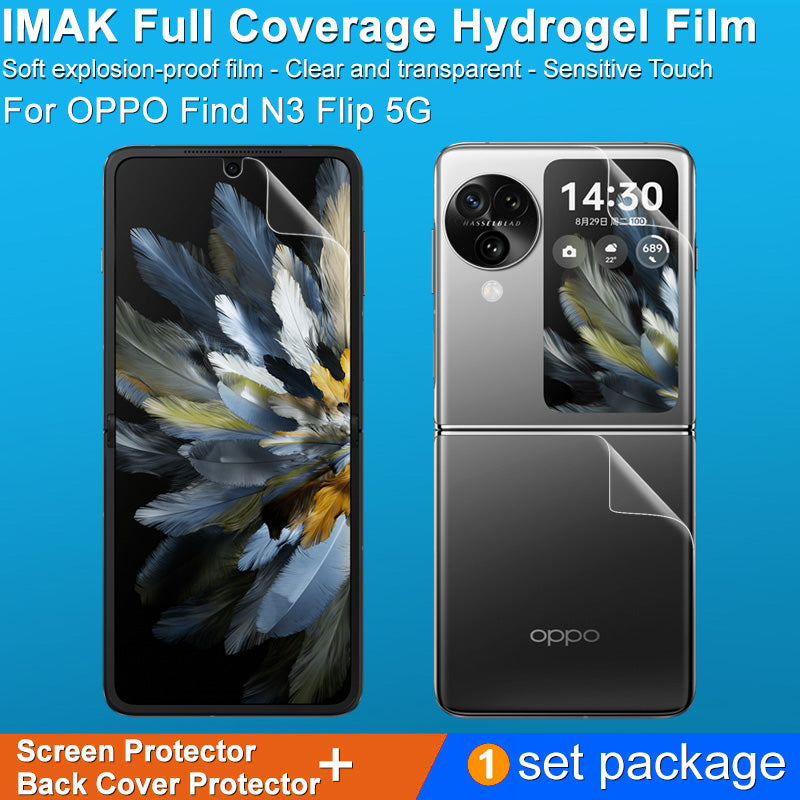 IMAK Hydrogel III For Oppo Find N3 Flip 5G 1 Set Front Screen Back Protector Soft TPU Film