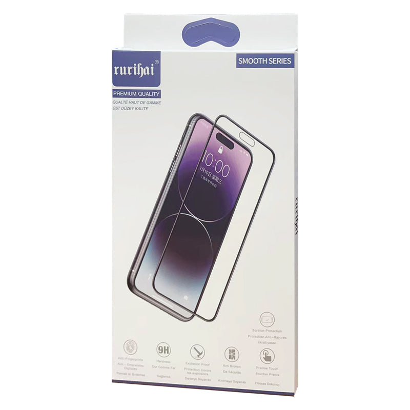 RURIHAI For iPhone 15 Pro AGC Glass Screen Protector Dust-free Install Shatterproof Clear Film
