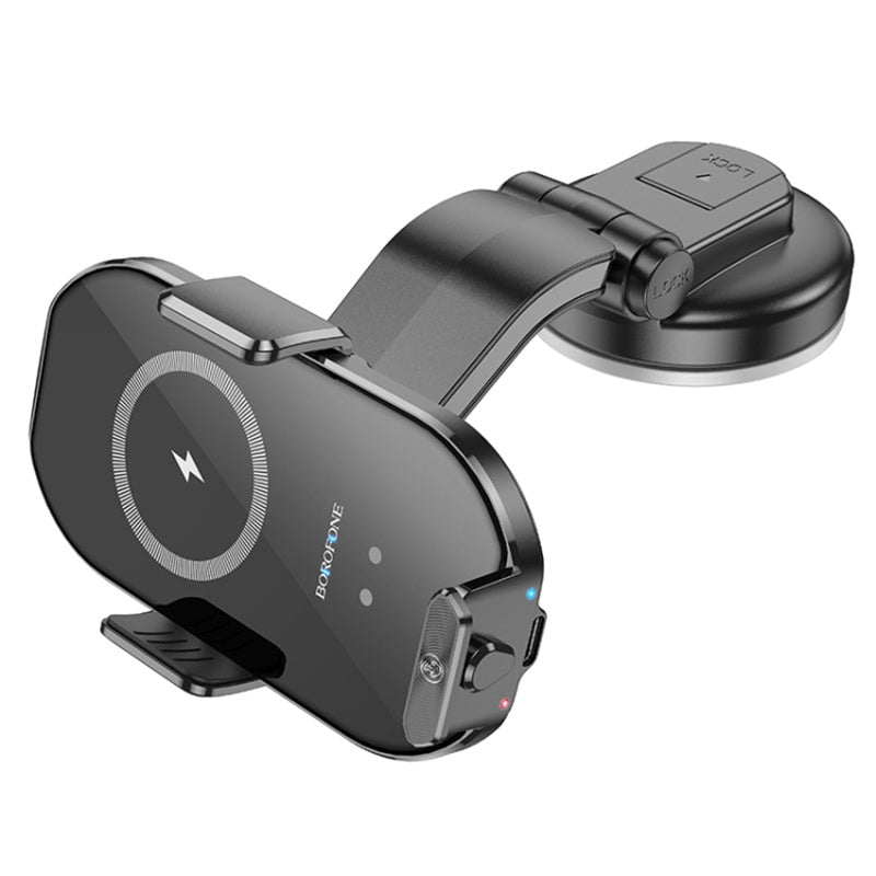 BOROFONE BH206 Wireless Car Charger Infrared Auto-Clamping Car Mount Fast Charging Dashboard Phone Holder