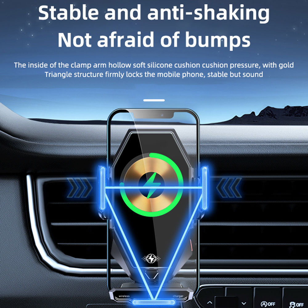 T7 15W Wireless Car Charger Phone Holder Auto-Induction Air Vent Car Charger Phone Mount