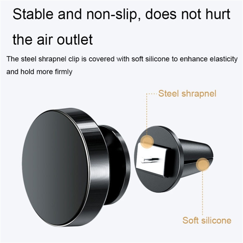 360 Degree Rotation Car Air Outlet Clip Magnetic Phone Holder Aluminum Alloy Bracket