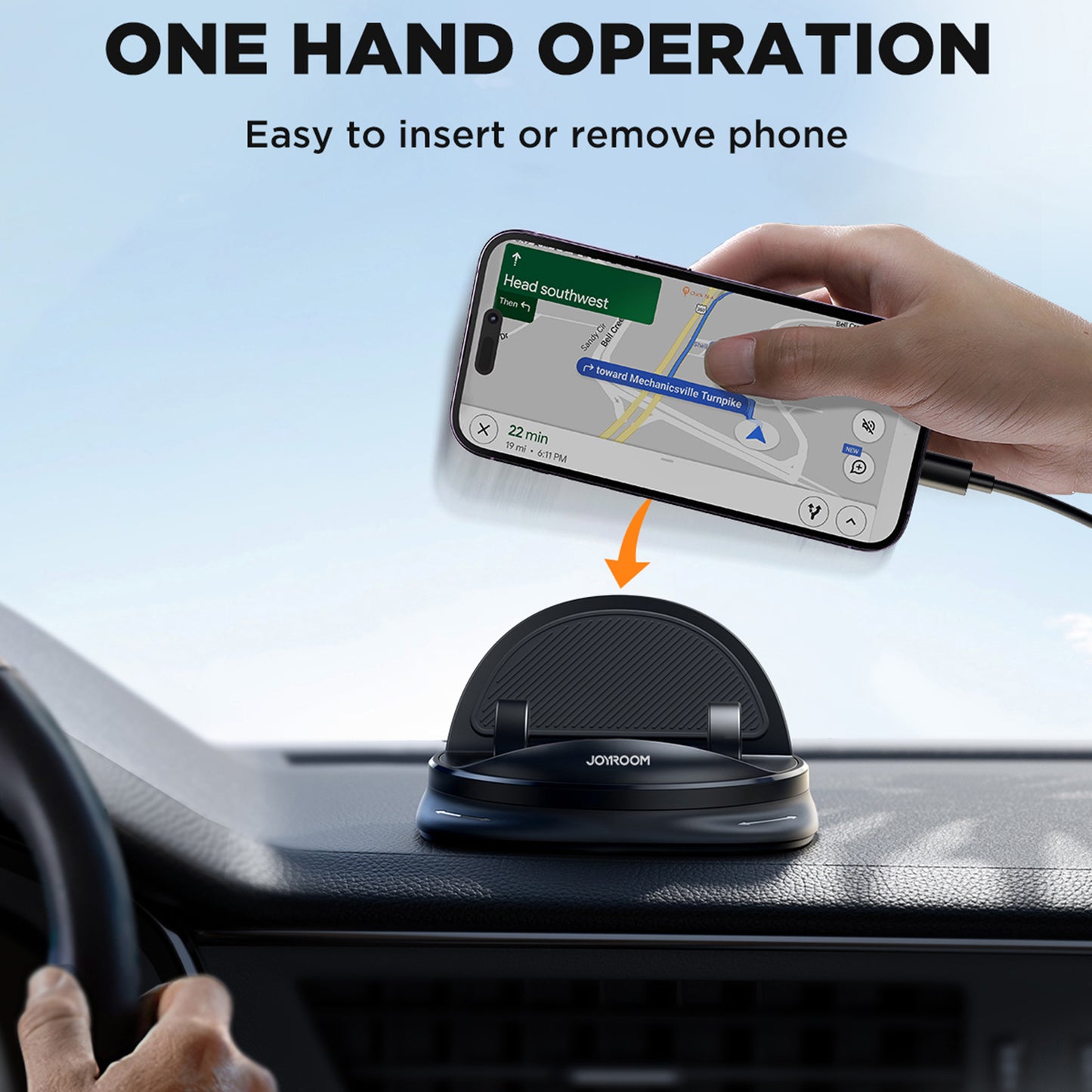 JOYROOM ZS354 Car Dashboard Adhesive Mobile Phone Holder Base Rotatable Cellphone Stand