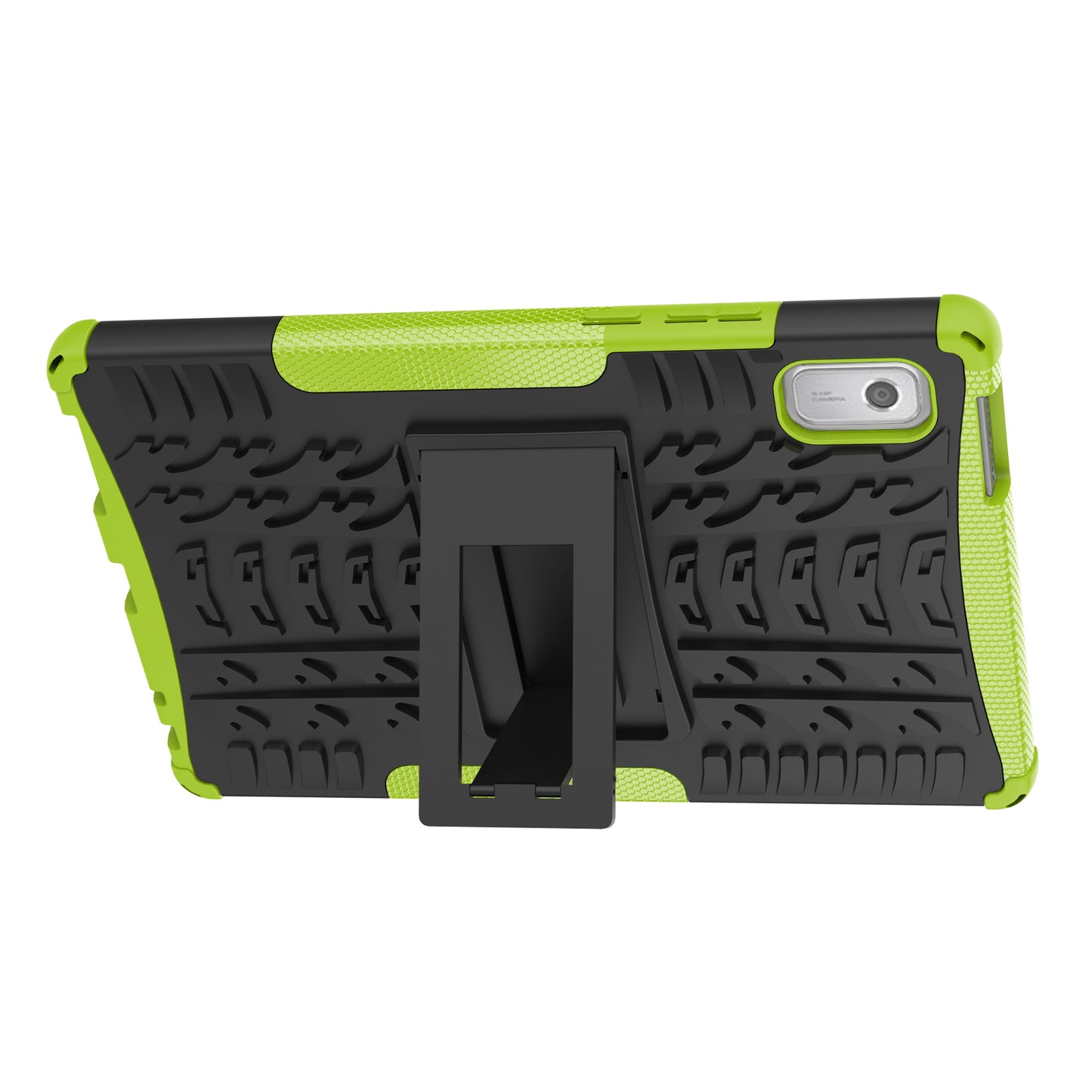For Lenovo Tab M9 Tyre Pattern Kickstand Case PC+TPU Shockproof Tablet Cover