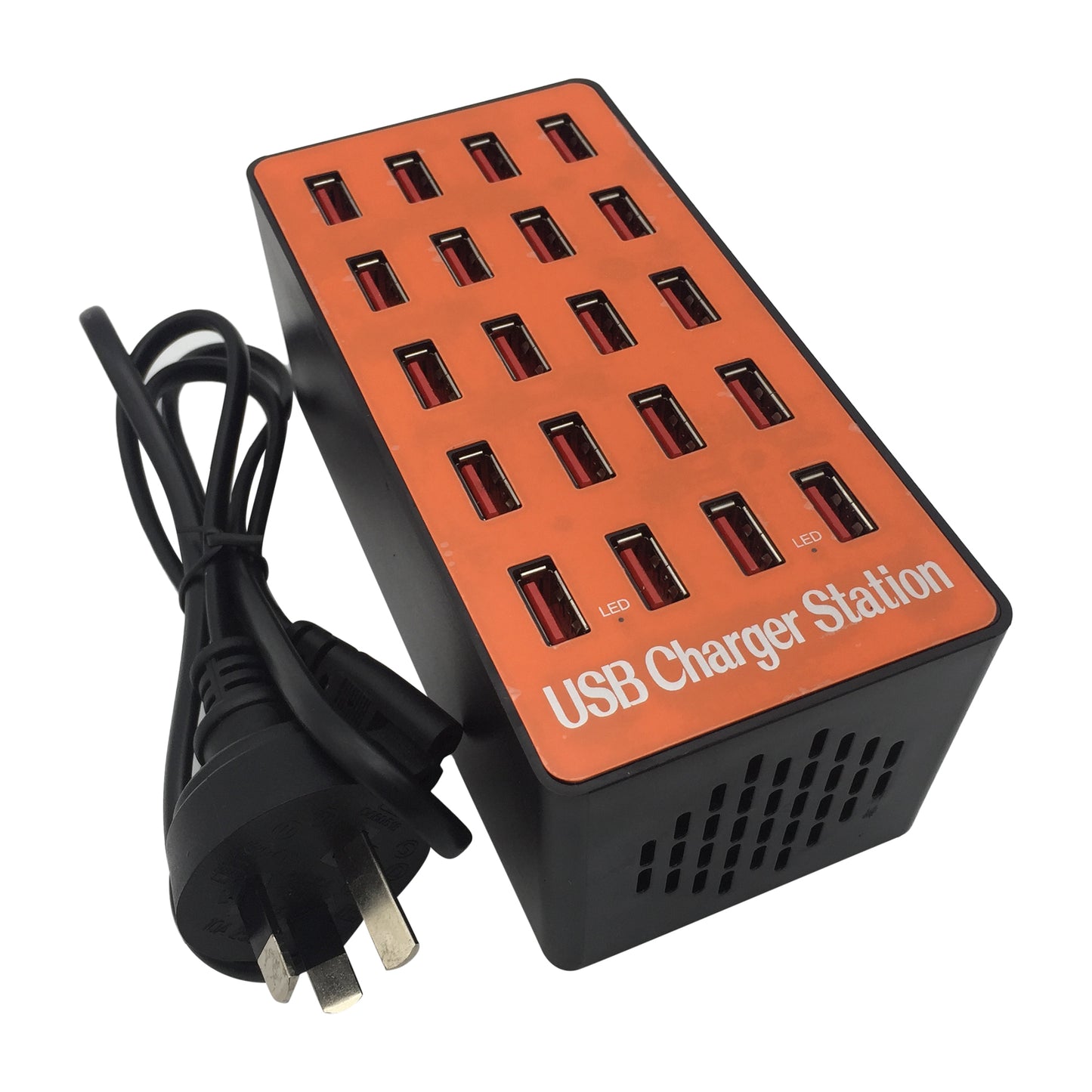 A5 80W 20 USB Ports Desktop Charger PC+ABS Phone Tablet Fast Charging Station (CE Certified)