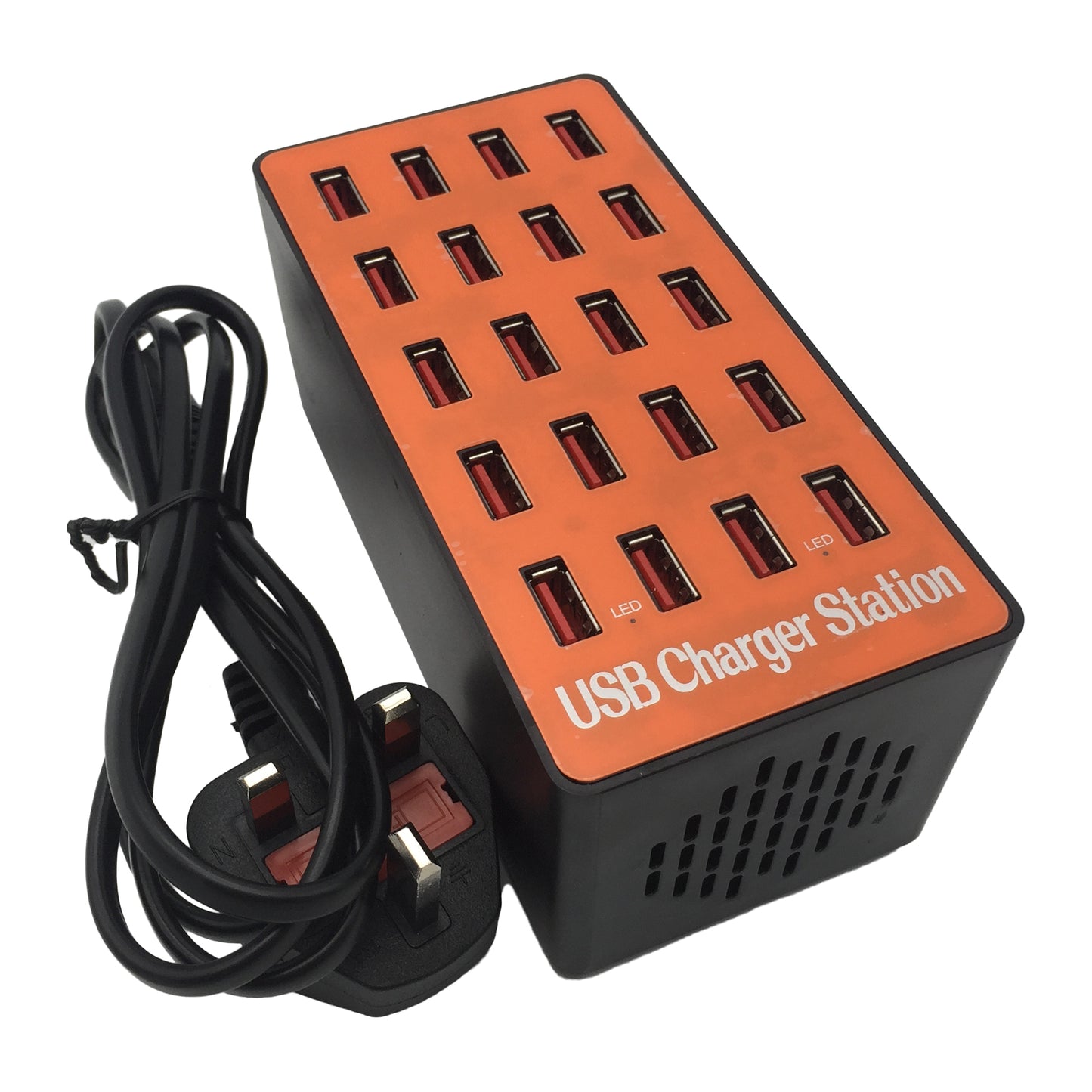 A5 80W 20 USB Ports Desktop Charger PC+ABS Phone Tablet Fast Charging Station (CE Certified)