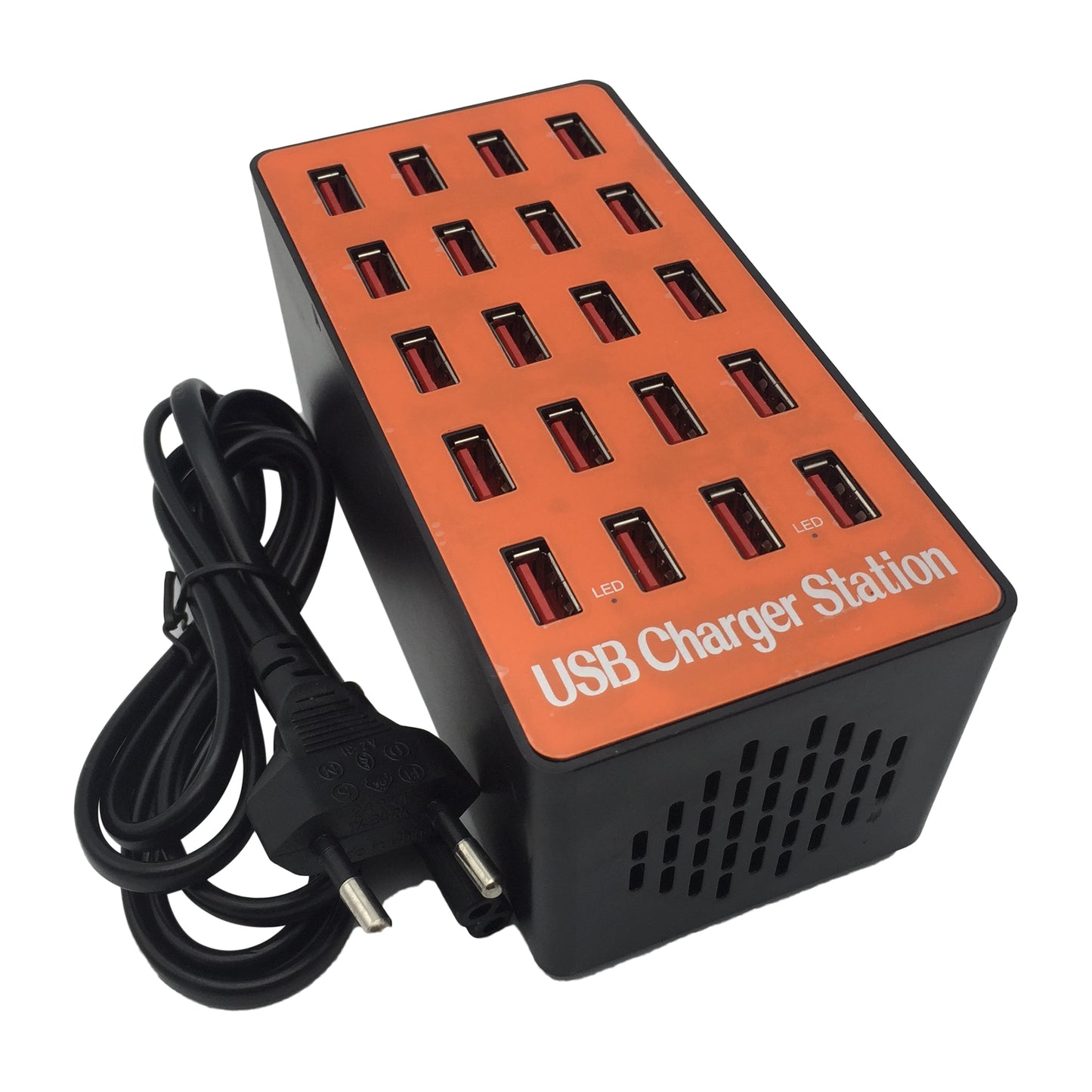 A5 80W 20 USB Ports Desktop Charger PC+ABS Phone Tablet Fast Charging Station (CE Certified)