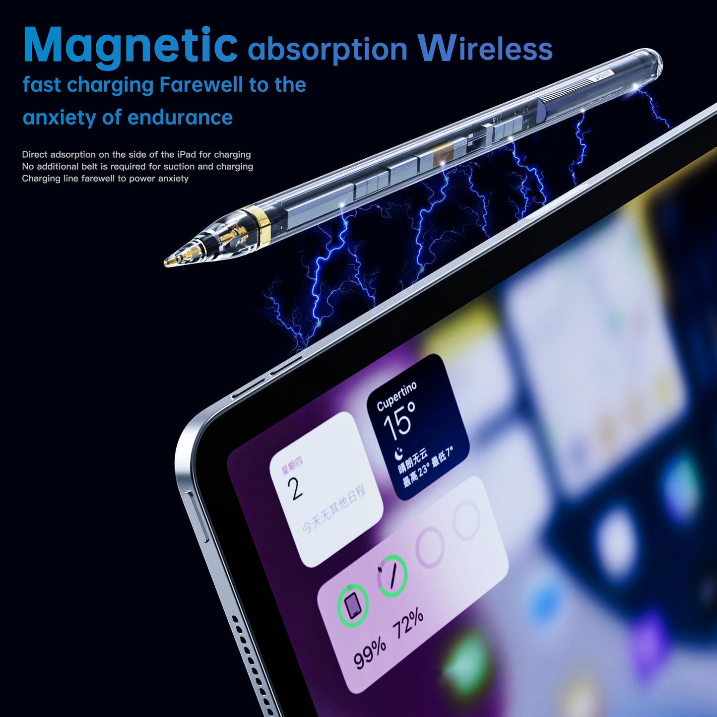 10Pro Transparent Capacitive Pen Portable Slim Stylus Pencil for Writing Drawing