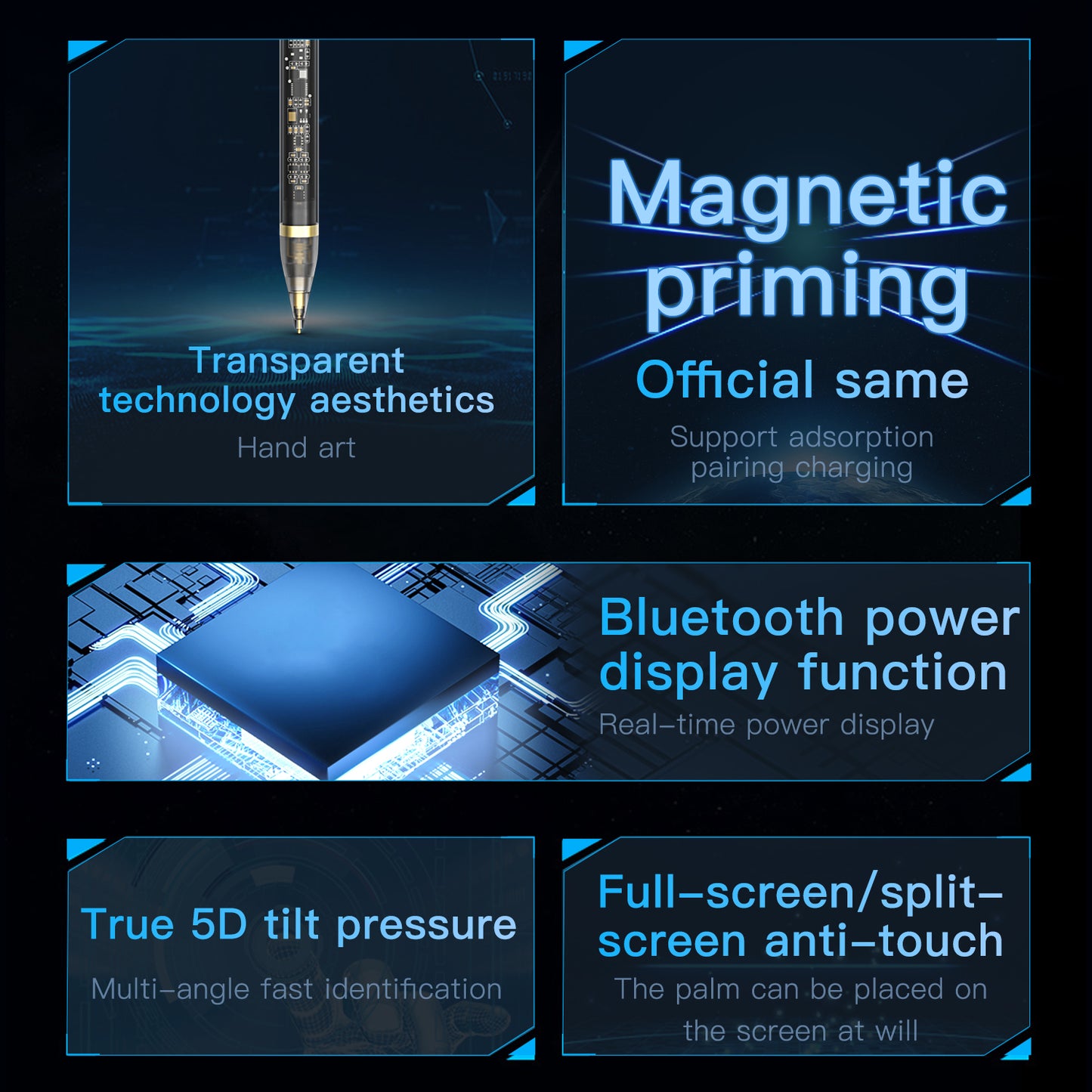 10Pro Transparent Capacitive Pen Portable Slim Stylus Pencil for Writing Drawing