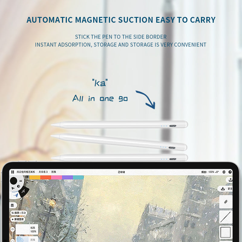 6WP Active Capacitive Pen Anti False Touch Bluetooth Stylus POM Nib Pencil with Indicator Light
