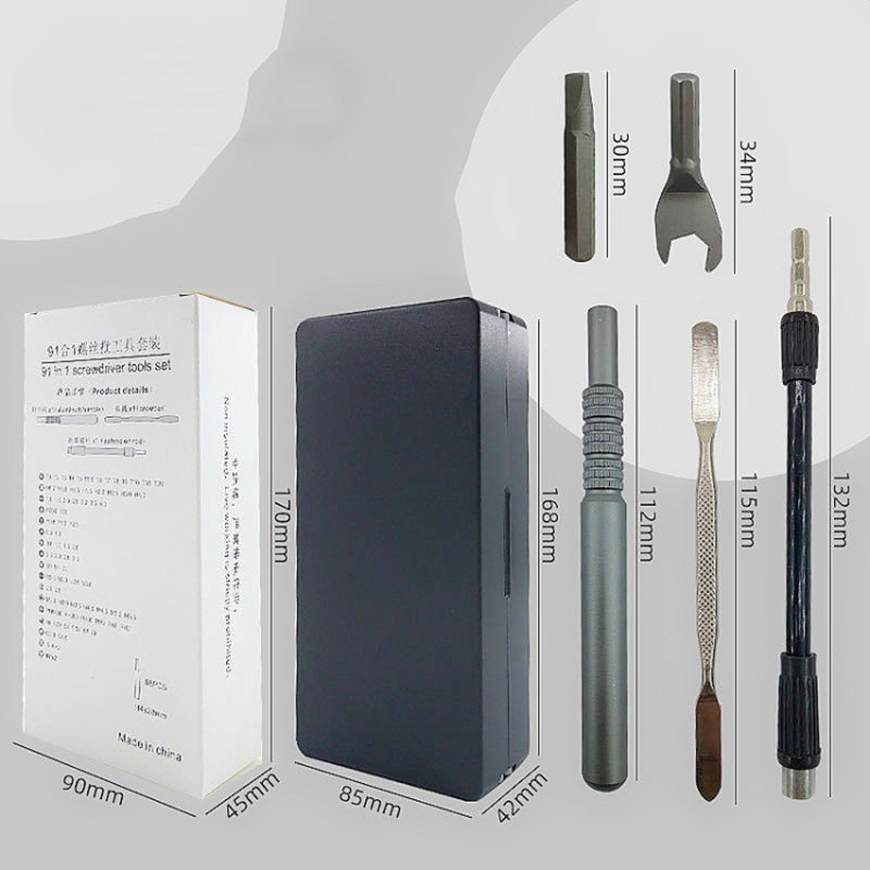 91-in-1 Screwdriver Kit Cr-Mo Steel Precision Screwdriver Phone Laptop Repairing Tools Set