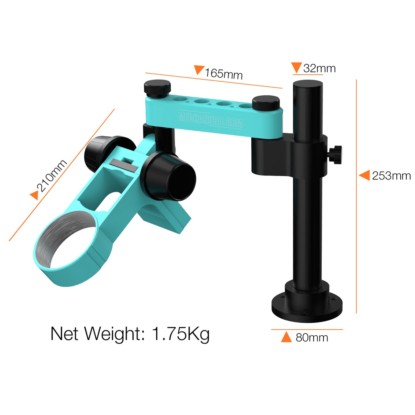 RF4 RF-FO19 Adjustable Stand Holder for Microscope Desktop Support Bracket with Folding Swing Arm