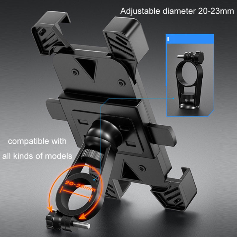 Motorcycle Electric Bike Handlebar Mount 4.5-6.3 inch Phone Holder Cycling Cellphone Stand Clamp