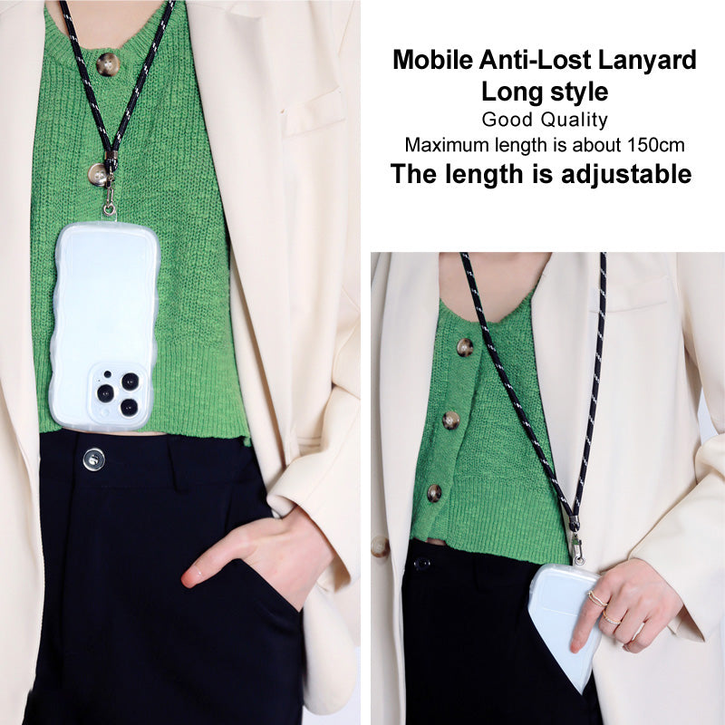 IMAK 150cm Universal Mobile Phone Lanyard Crossbody Strap Neck Rope with Transparent Patch, Long Style