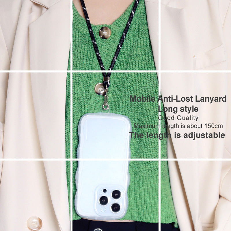 IMAK 150cm Universal Mobile Phone Lanyard Crossbody Strap Neck Rope with Transparent Patch, Long Style
