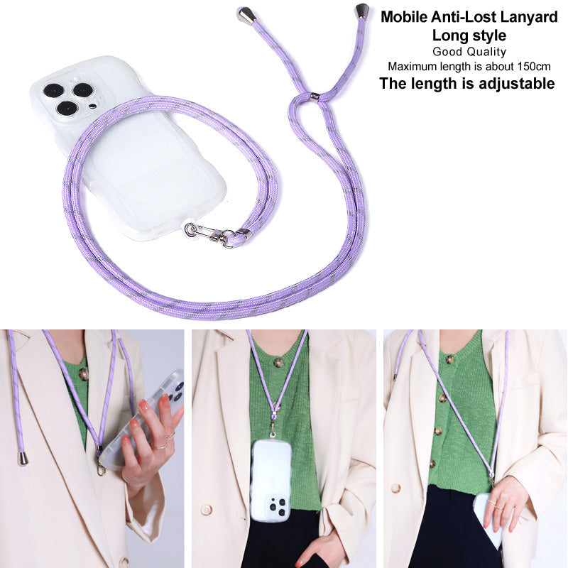 IMAK 150cm Universal Mobile Phone Lanyard Crossbody Strap Neck Rope with Transparent Patch, Long Style