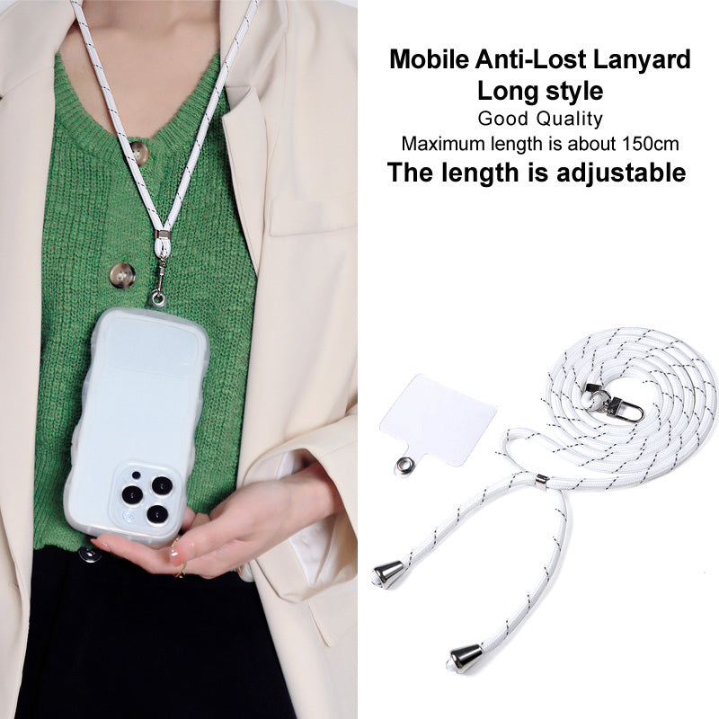 IMAK 150cm Universal Mobile Phone Lanyard Crossbody Strap Neck Rope with Transparent Patch, Long Style