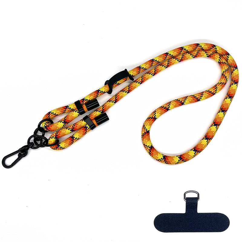 10mm Thick Polyester Rope Adjustable Neck / Shoulder Lanyard Anti-lost Phone Crossbody Carrying Strap