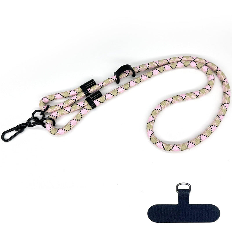 10mm Thick Polyester Rope Adjustable Neck / Shoulder Lanyard Anti-lost Phone Crossbody Carrying Strap
