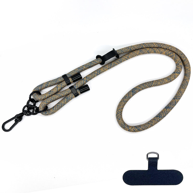 10mm Thick Polyester Rope Adjustable Neck / Shoulder Lanyard Anti-lost Phone Crossbody Carrying Strap