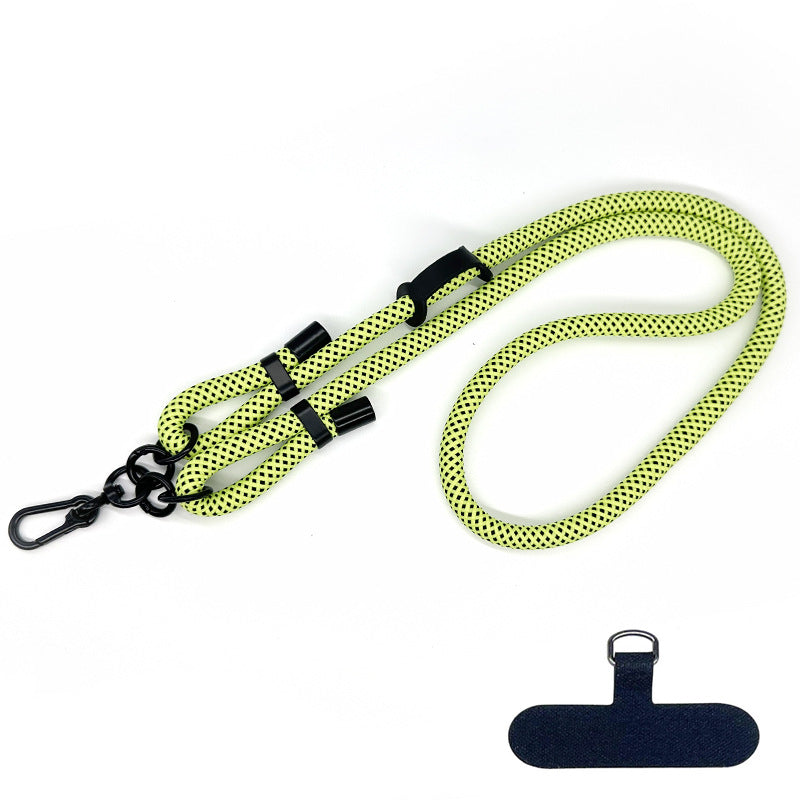 10mm Thick Polyester Rope Adjustable Neck / Shoulder Lanyard Anti-lost Phone Crossbody Carrying Strap