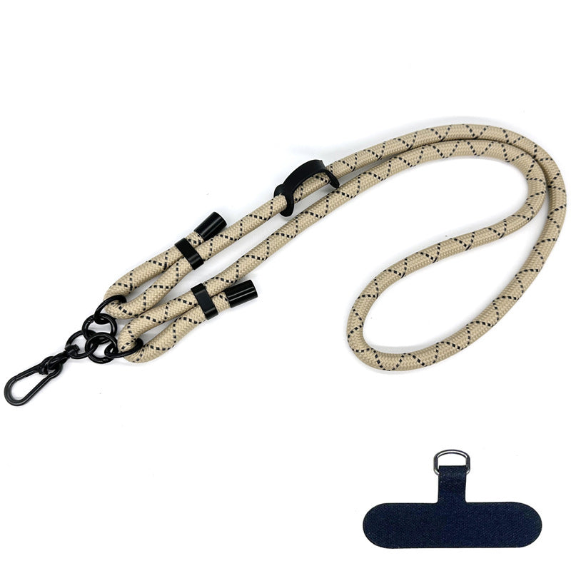 10mm Thick Polyester Rope Adjustable Neck / Shoulder Lanyard Anti-lost Phone Crossbody Carrying Strap