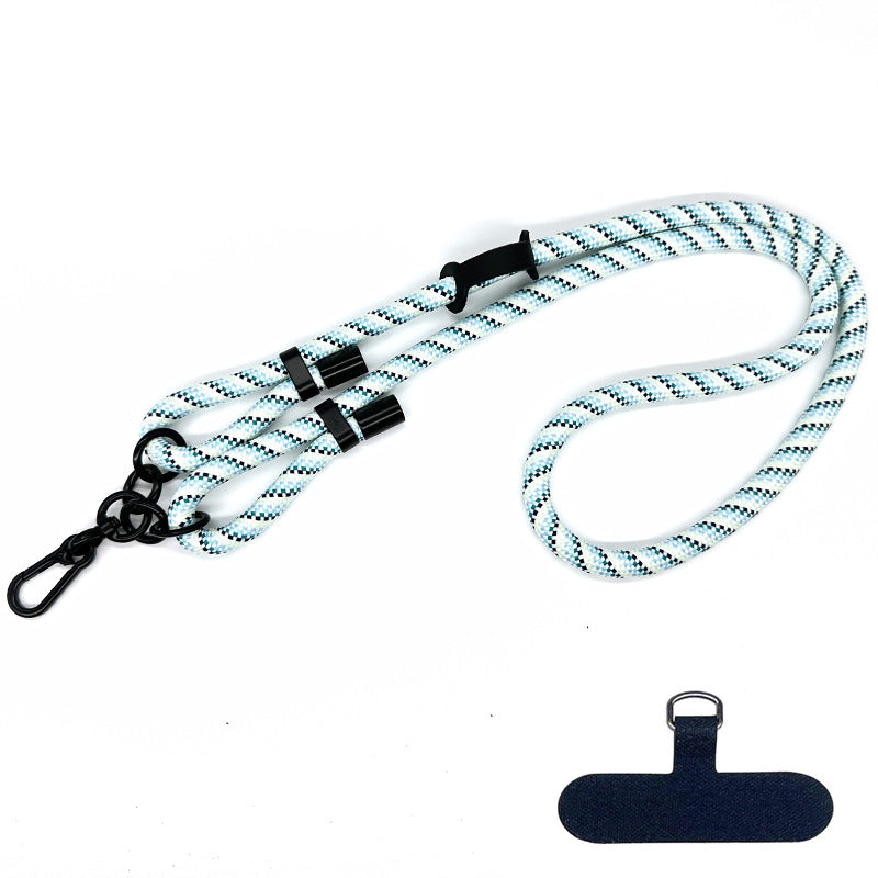 10mm Thick Polyester Rope Adjustable Neck / Shoulder Lanyard Anti-lost Phone Crossbody Carrying Strap