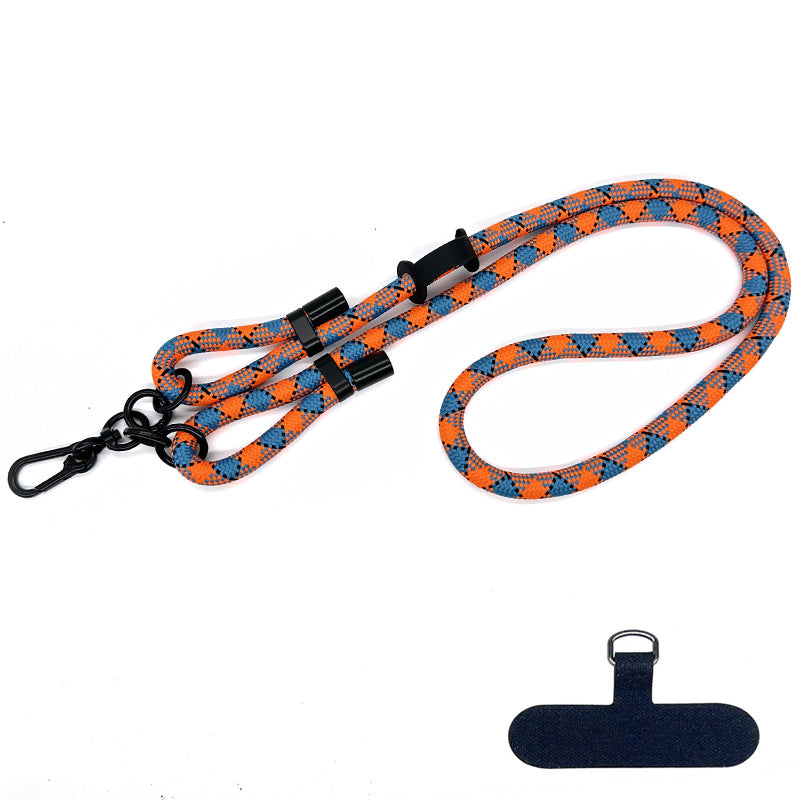 10mm Thick Polyester Rope Adjustable Neck / Shoulder Lanyard Anti-lost Phone Crossbody Carrying Strap