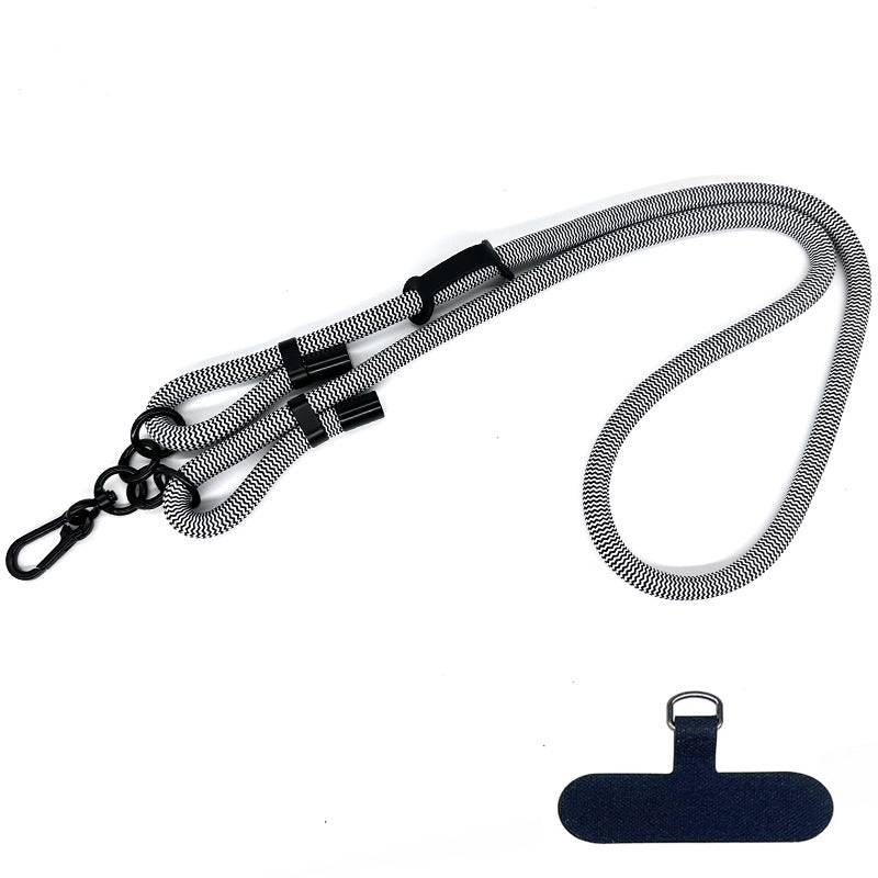 10mm Thick Polyester Rope Adjustable Neck / Shoulder Lanyard Anti-lost Phone Crossbody Carrying Strap