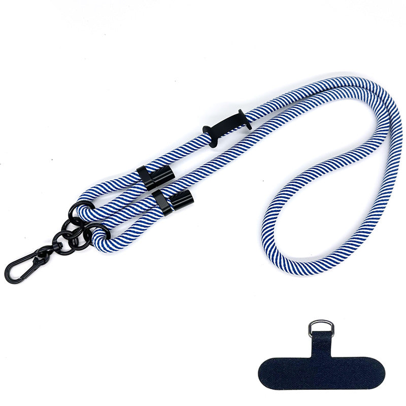 10mm Thick Polyester Rope Adjustable Neck / Shoulder Lanyard Anti-lost Phone Crossbody Carrying Strap