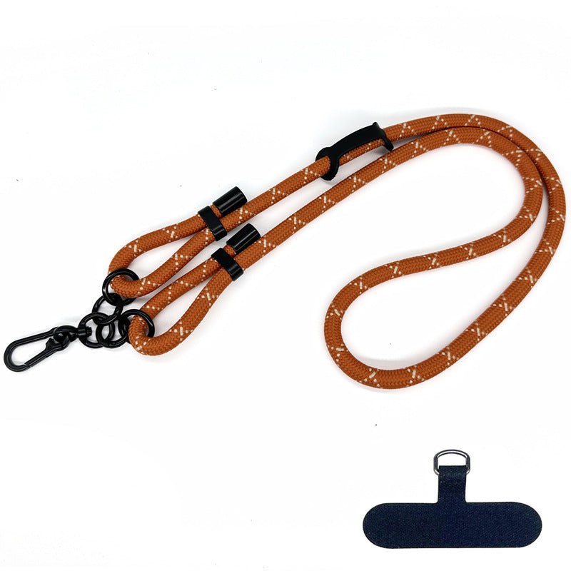 10mm Thick Polyester Rope Adjustable Neck / Shoulder Lanyard Anti-lost Phone Crossbody Carrying Strap