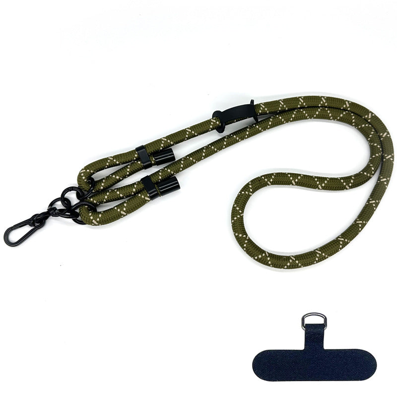 10mm Thick Polyester Rope Adjustable Neck / Shoulder Lanyard Anti-lost Phone Crossbody Carrying Strap