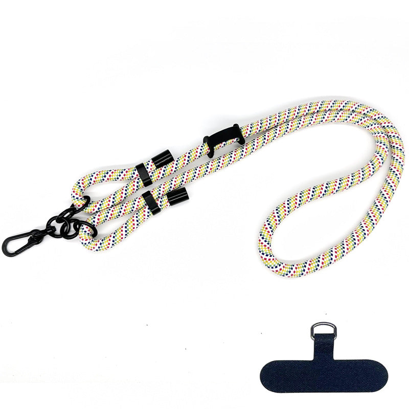 10mm Thick Polyester Rope Adjustable Neck / Shoulder Lanyard Anti-lost Phone Crossbody Carrying Strap