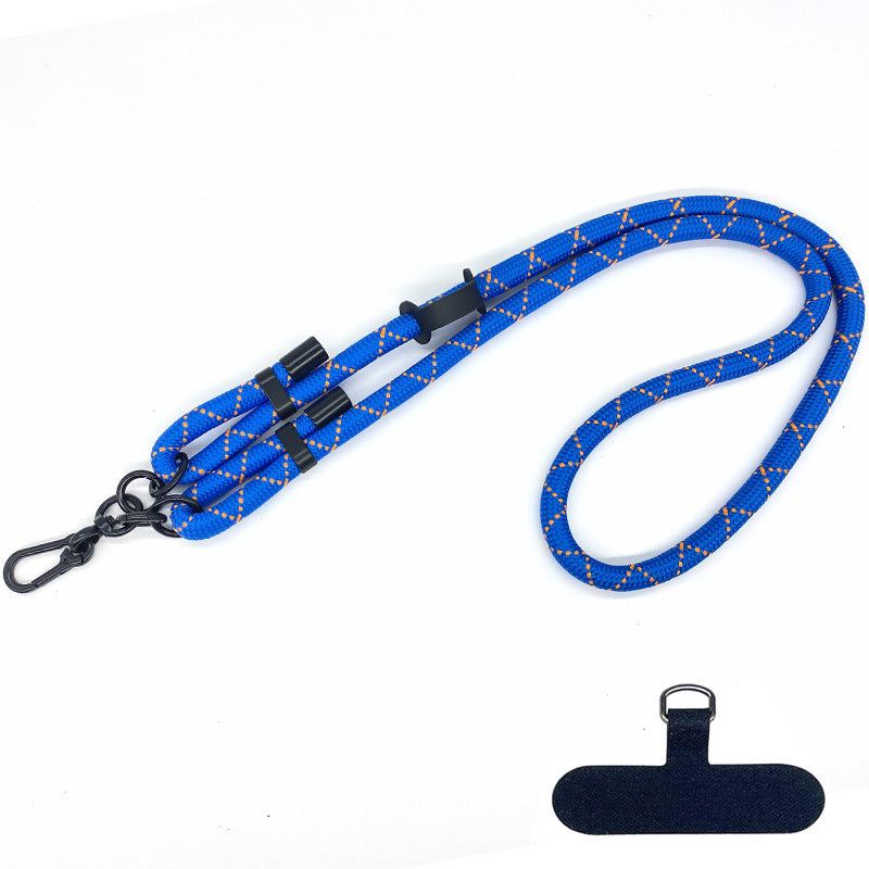 10mm Thick Polyester Rope Adjustable Neck / Shoulder Lanyard Anti-lost Phone Crossbody Carrying Strap