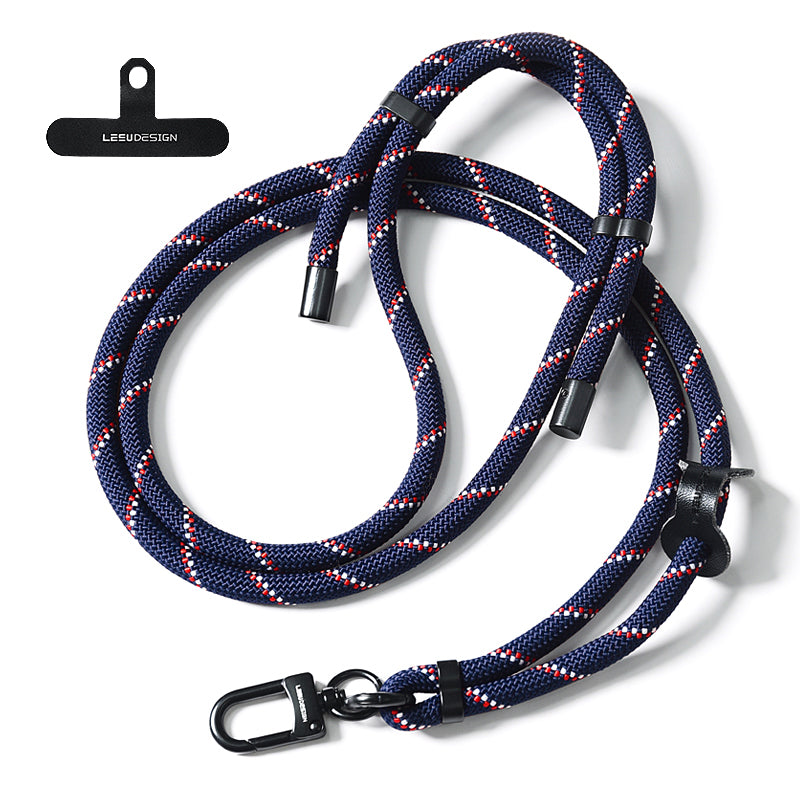 160cm Cell Phone Lanyard Crossbody Phone Neck Shoulder Strap Adjustable Polyester Rope with Patch