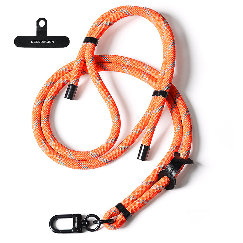 160cm Cell Phone Lanyard Crossbody Phone Neck Shoulder Strap Adjustable Polyester Rope with Patch