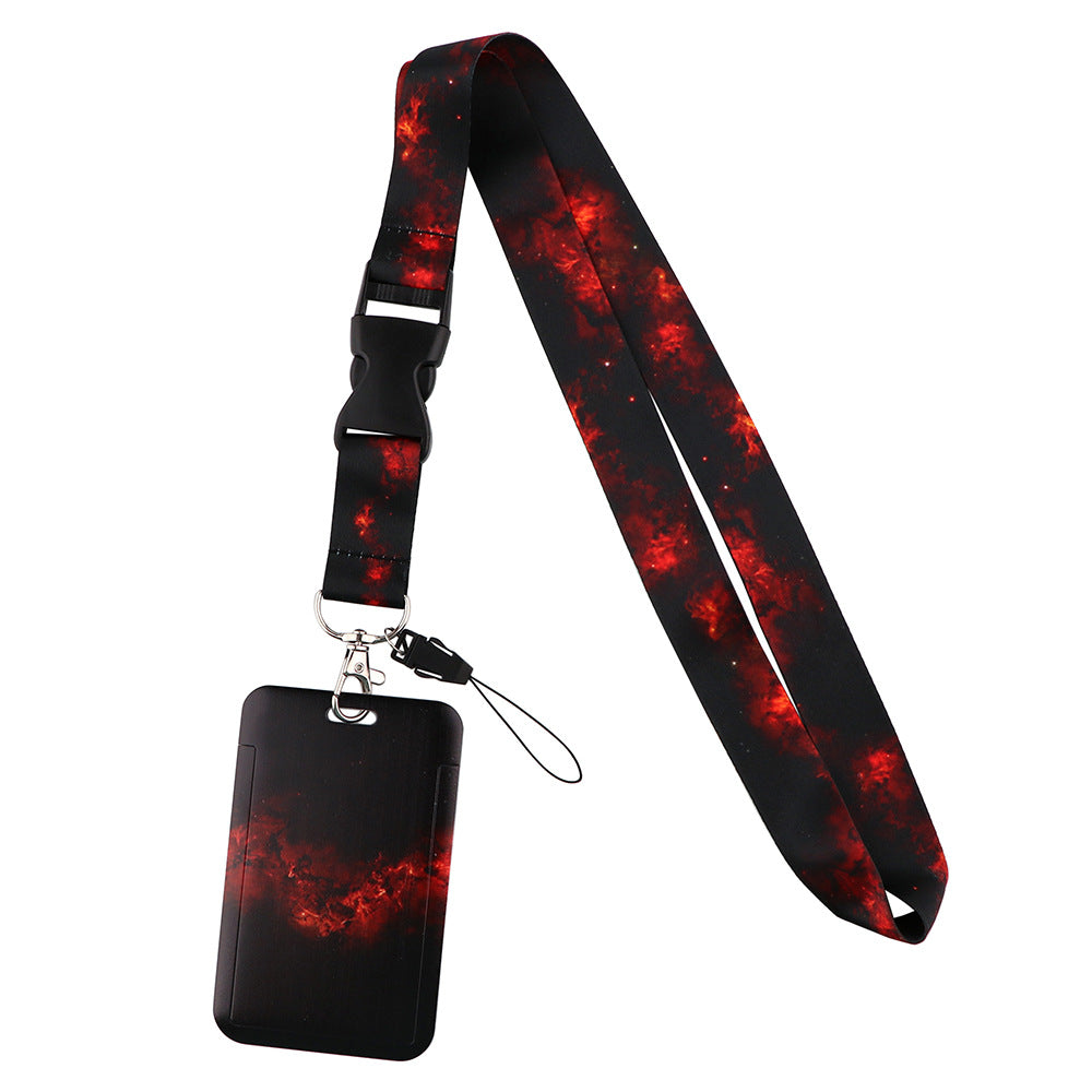 Starry Sky Series Neck Lanyard with ID Badge Holder Keychains Cell Phone Strap for School Office